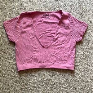 GARAGE - cropped short sleeve - pink - xs